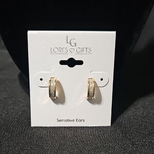 LG Gold & Rhinestone Earrings